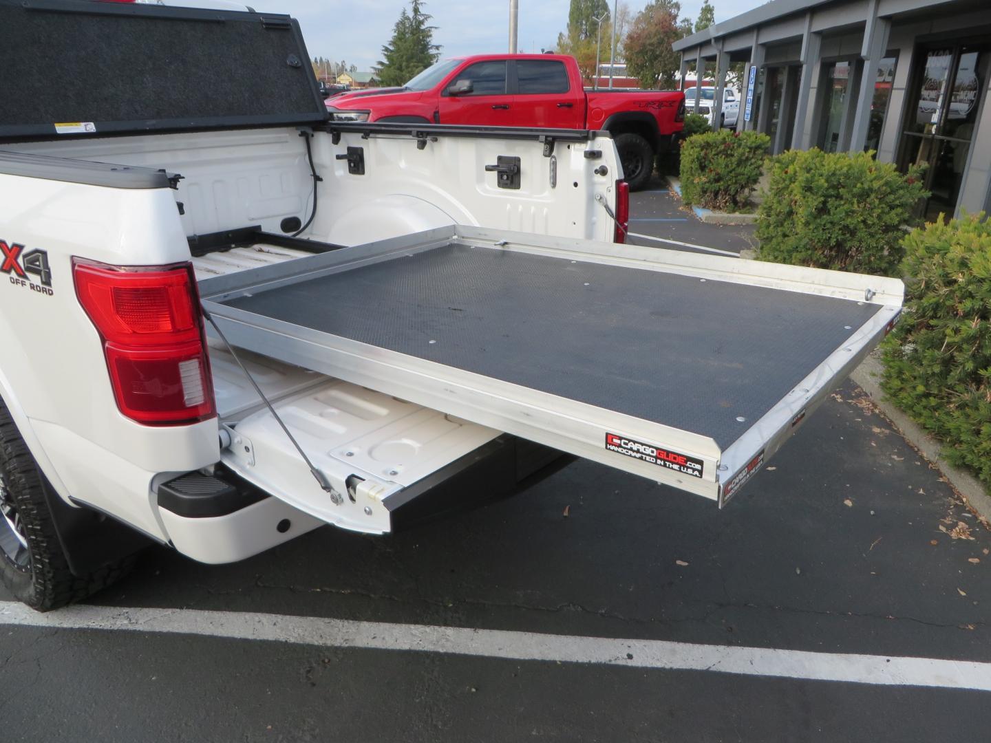 2019 White /BLACK INT W/DARK MARSALA LT Ford F-150 Platinum SuperCrew Cab 4WD (1FTEW1E45KF) with an 3.5L V6 ECOBOOST engine, 10-SPEED AUTO W/TOW MO transmission, located at 2630 Grass Valley Highway, Auburn, CA, 95603, (530) 508-5100, 38.937893, -121.095482 - F150 Platinum featuring a level kit, Fuel Offroad wheels, Toyo AT2 tires, Barricade Front winch bumper, Smittybilt winch, LED light bar, Undercover Ultraflex bedcover, and a Cargo Glide bed system. - Photo#13